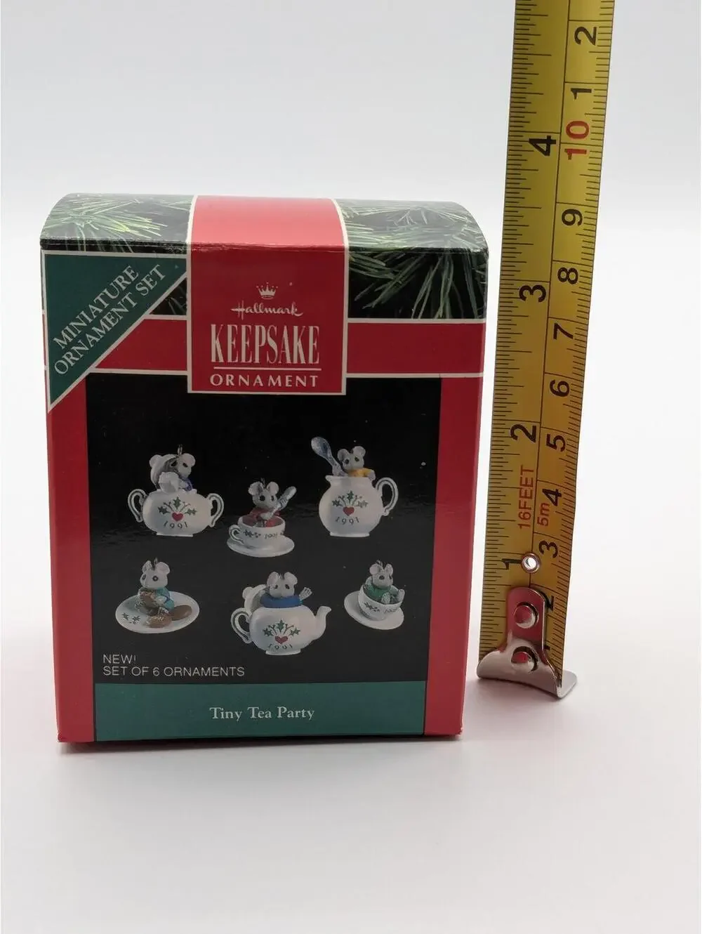 Hallmark Keepsake Tiny Tea Party Miniature Ornament Set 1991, New in Box